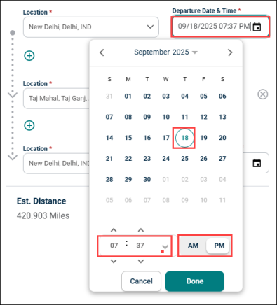 Calender button